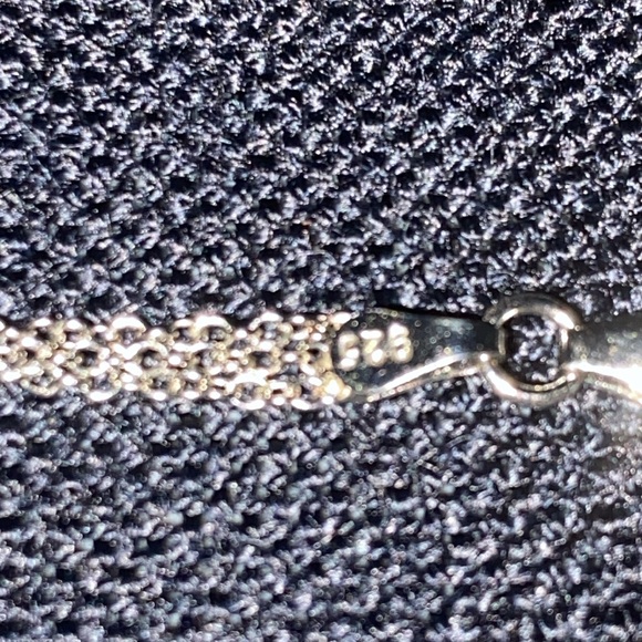 Stunning 925 silver heart-sparkling pendant-Beautiful!! 17” - Picture 9 of 9